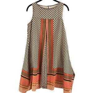 Muse Dress Womens 6 Multicolor Geometric Sleeveless Trapeze Swing Short Boho NWT